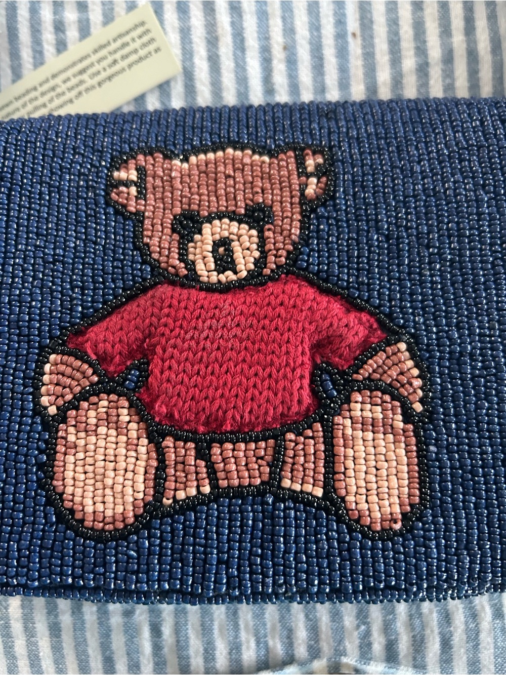 NWT Beaded Teddy Bear Bag - Picture 2 of 3